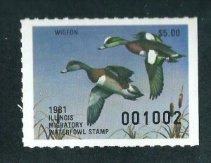 ILLINOIS STATE DUCK  #7 -  MINT NEVER HINGED   -   SCV: $85.00