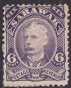 Sarawak 1895 QV 6ct Violet MM SG 30 ( H8 )