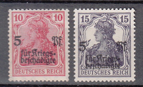 Germany - 1919 surcharged Germania Sc# B1/B2 - MNH (9348)