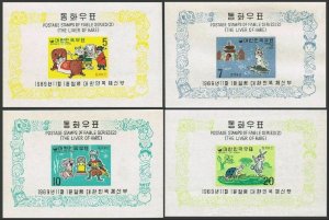 Korea South 668a-671a sheets,MNH.Michel Bl.291-294.Fable,1970.The Hare's Liver.