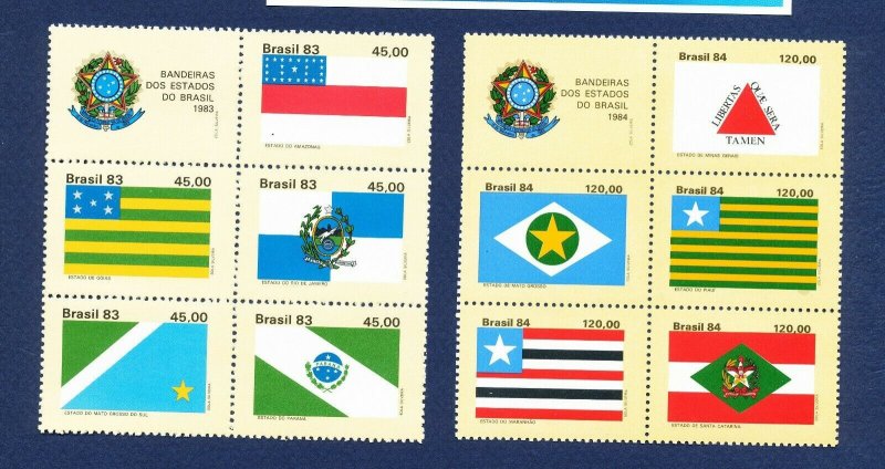 BRAZIL - 1892 & 1962 - FVF MNH - State Flags - 1983-1984