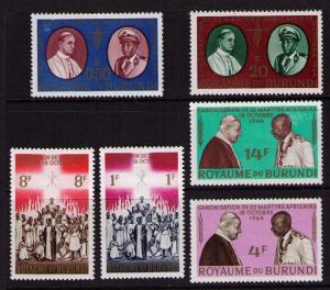 BURUNDI Sc# 95 - 100 MH FVF Set of 6 Pope Paul VI King Mwami