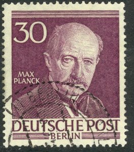 GERMANY / BERLIN - 1952-53 30pf MAX PLANCK Issue Sc 9N92 VFU