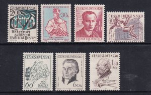 Czechoslovakia #1159-1165 MNH 1963 cultural personalities and events
