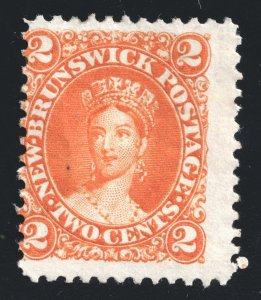 New Brunswick Scott 7 Mint NG 2c Orange 1860-62 Lot T117 bhmstamps