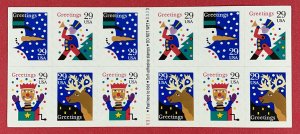 2799 2802a CHRISTMAS GREETINGS Booklet Pane Plate V3333 of 12 US Stamps MNH 1994
