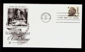 FIRST DAY COVER #1298 Franklin D Roosevelt 6c Horiz Coil ARTCRAFT U/A FDC 1967