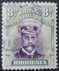 Rhodesia Admiral Die IIIB Eight Pence SG 267 used