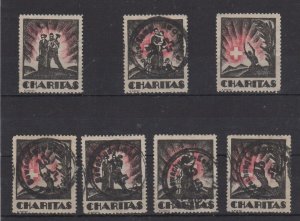 Lot of 7 Charitas Charity Stamps, A. Fischli