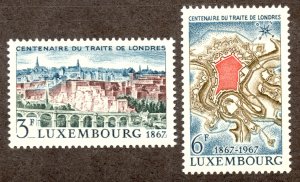 Luxembourg Scott 447-48 MNHOG - 1967 Centenary of Treaty of London Set