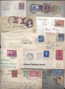 UK GB BRITISH COMMONWEALTH 1890 1950 COLLECTION OF 21 COVERS INCLUDING PAQUEBOT