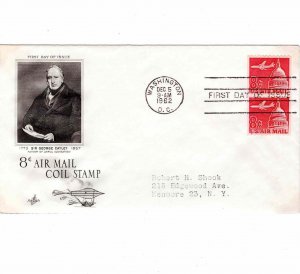 USA 1962 Sc C65 FDC Airmail First Day Cover Artcraft Cachet Sir George Cayley