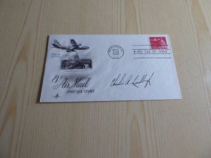 1962 USA FDC Air Mail with Charles Lindbergh preprint autograph