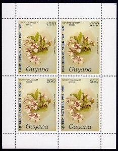 Guyana 1985 Orchids/Q.Mother Sheetlet (4)   Sc#1345 MNH