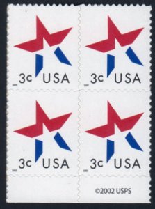 US Scott 3613 3¢ Star MNH A2806 Year at lower left 2002 Classic Stamp