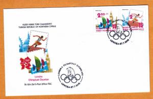 TURKISH CYPRUS 2012 - LONDON OLYMPICS - FDC