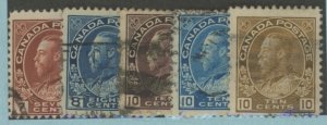 Canada #114-118 Used Single (King)