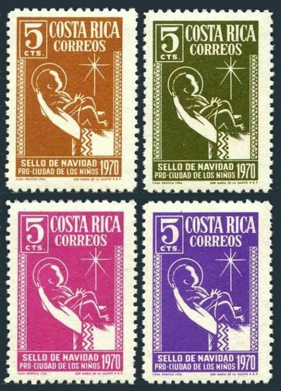 Costa Rica RA45-RA48,hinged.Michel Zw 49-52. Tax.Christmas 1970:Child.