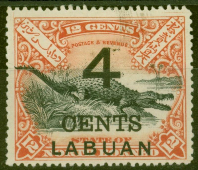 Labuan 1899 4c on 12c SG105b P.16 Fine Mtd Mint