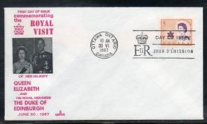 Canada #471 Royal Visit FDC Capital Cachet unaddr C709