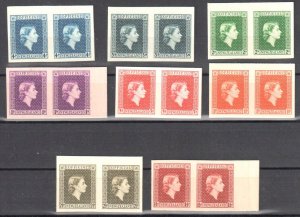 New Zealand XF Imperf Plate Proof pair on card SG#O159 to O164 + O166-O167 -Rare