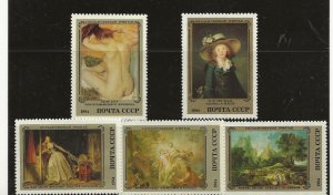 Russia 1984 French Paintings set of 5 sg.5501-5   MNH