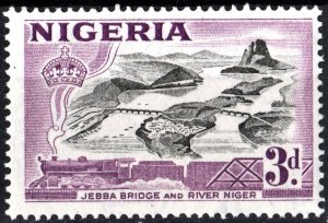 Nigeria SC#84 3d Jebba Bridge and River Niger (1953) MNH