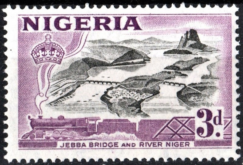 Nigeria SC#84 3d Jebba Bridge and River Niger (1953) MNH