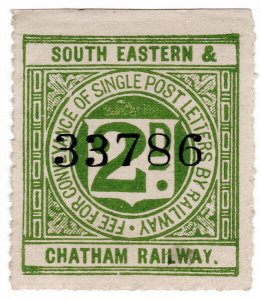 (I.B) South Eastern & Chatham Railway : Letter Stamp 2d