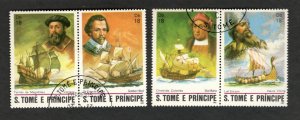 1982 S. Tome E Principe SC #672a-d Sailing Ships of the Viking Era - Used Stamps