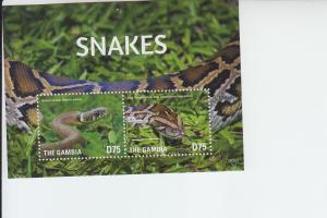 2016 Gambia Snakes III SS (Scott 3673) mnh