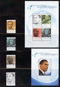 Papua New Guinea 1401-06 MNH, Intl. Day of Non-Violence Set from 2009.