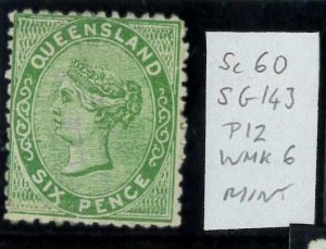 aa5621a - Australia QUEENSLAND - STAMP - SG # 143 - Mint lightly hinged MLH