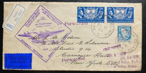 1939 Dublin Ireland First Flight Airmail Cover To New York USA Forwarded