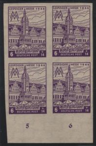 14NB13a-14NB16a Mi 162B-165B Leipzig Fair Imperf Bottom Margin Blocks