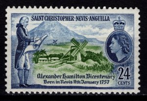 St Christopher Nevis Anguilla 1957 Birth Bicentenary of Hamilton, 24c [Unused]