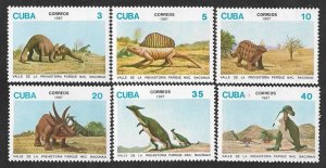 SD)1987 CUBA COMPLETE SERIES PREHISTORIC AMIMALS, DINOSAURS, VALLEY OF