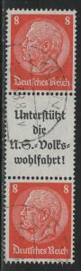 Germany Reich Scott # 420 (2), label A8.1, used, se-tenant, S134