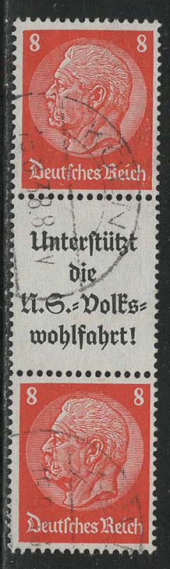 Germany Reich Scott # 420 (2), label A8.1, used, se-tenant, S134