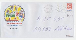 Postal stationery / PAP France 2002 Quadrathlon - Cycling - Running - Football -