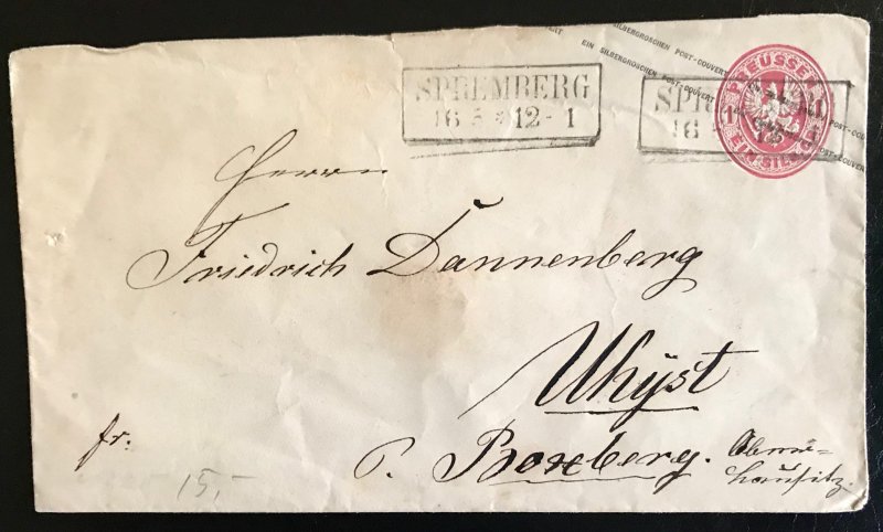 Prussia: Old Postal Stationary Envelope from Spremberg to Uhyst