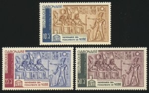 GABON Sc CB1-3 VF/MLH - 1964 Saving Historic Monuments in Nubia