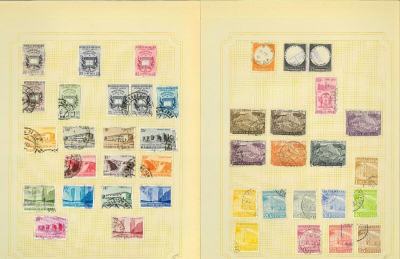 Venezuela 1882-1958 M & U Hinged on Old Blank Pages..