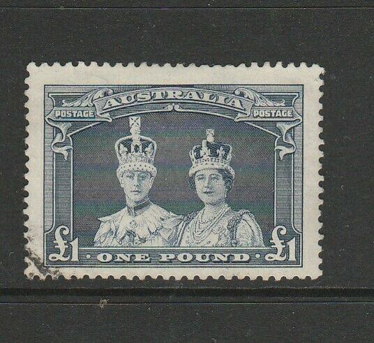 Australia 1937 GV! Robes £1 VFU SG 178