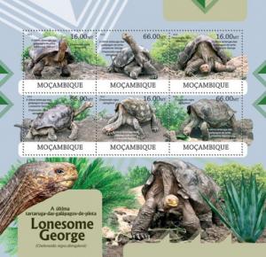 MOZAMBIQUE 2012 SHEET LONESOME GEORGE TURTLES REPTILES