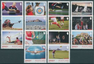 Jersey 2015 MNH Sports Stamps Island Games Table Tennis Football Golf 14v Set