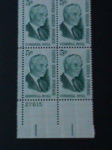 ​UNITED STATES-1963-SC#1235  CORDELL HULL MNH IMPRINT PLATE BLOCK-VERY FINE