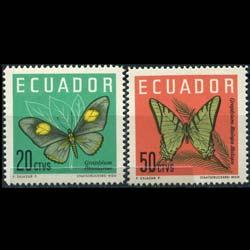 ECUADOR 1964 - Scott# 711-2 Butterflies 20-50c NH