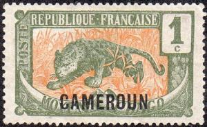 Cameroun 147 - Unused-NG - 1c Leopard (1921) (cv $0.35)