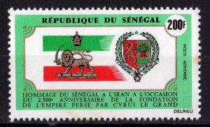 Senegal 1971 Sc#C104 IRANIAN FLAG and SENEGAL COAT OF ARMS Single MNH